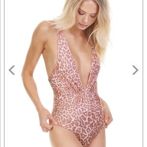 Tori praver pink leopard one-piece